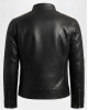 Men’s Premium Black Genuine Leather Biker Jacket – Slim-Fit Cafe Racer Style