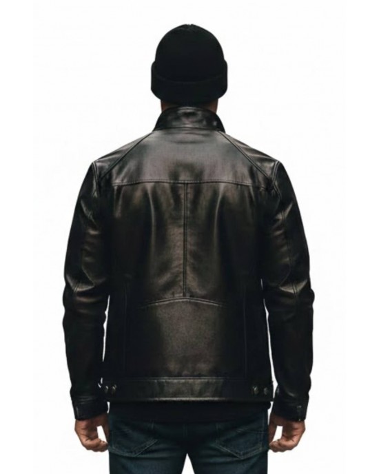 Men’s Premium Onyx Black Leather Jacket – Classic Urban Edition