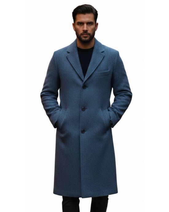 Urban Blue Wool Coat