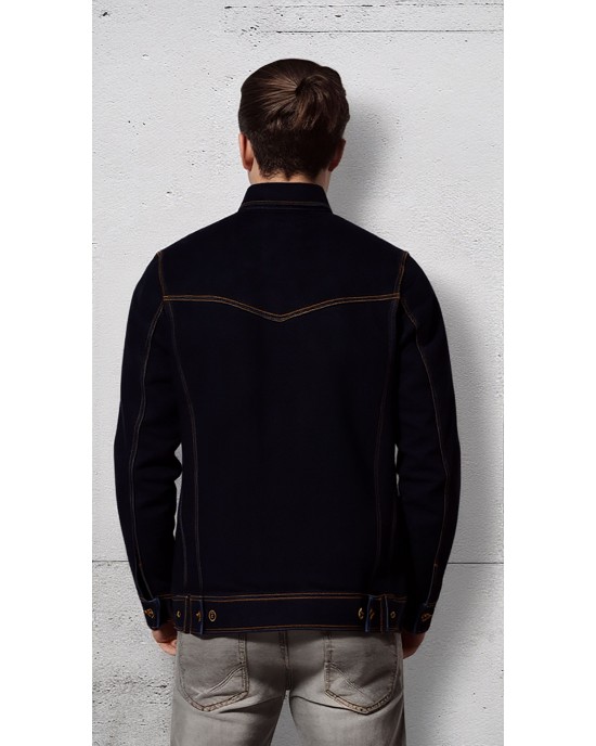 Men's Ranchwear Button Down Dark Blue Denim Trucker Jacket