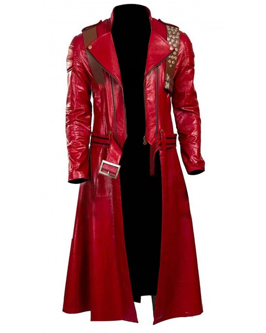 DMC Dante Devil May Cry Red Trench Leather Coat Costume DMC Dante Devil May Cry Red Trench Leather Coat Costume