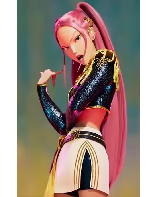 KPop Demon Hunters Mira Black Gold Stage Costume Huntrix KPop Demon Hunters Mira Black Gold Stage Costume Huntrix