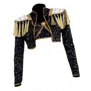 KPop Demon Hunters Mira Black Gold Stage Costume Huntrix