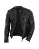 Men Quilted Cafe Racer Black Biker Leather Jacket Men Quilted Cafe Racer Black Biker Leather Jacket