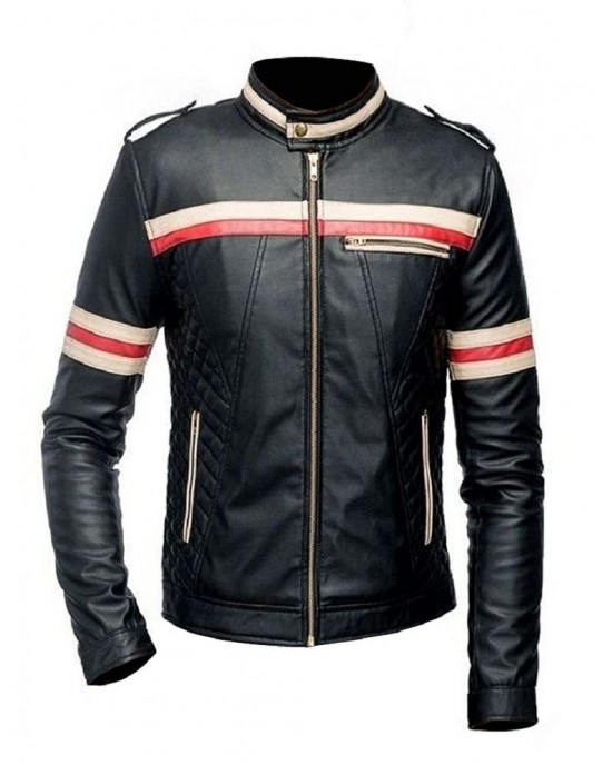 Mens Red & White Stripes Jacket