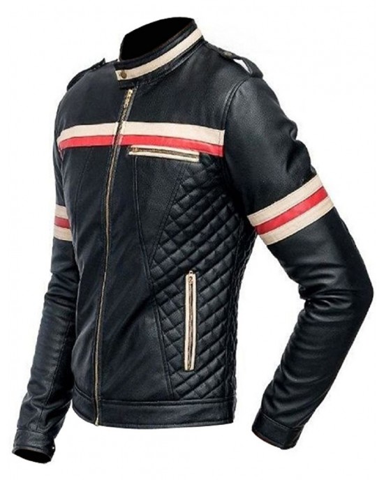 Mens Red & White Stripes Jacket