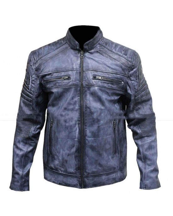 Mens Vintage Biker Distressed Leather Jacket Mens Vintage Biker Distressed Leather Jacket