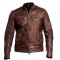 Cafe Racer Brown Leather Jacket