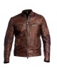 Cafe Racer Brown Leather Jacket