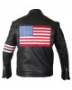 Easy Rider Captain America Peter Fonda Flag Leather Jacket