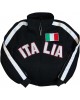 Vintage Italia Flag Casual Italian Black Football Bomber Zip Jacket For Men