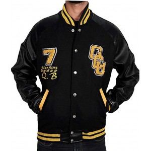 Justice League Cyborg Black Letterman Jacket