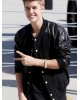 Justin Bieber Wool+Leather Bomber Jackets