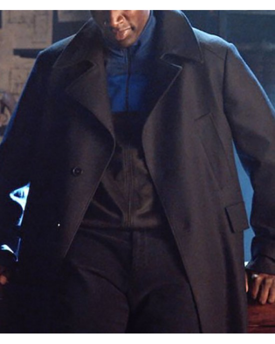 Lupin Omar Sy Black Trench Coat Lupin Omar Sy Black Trench Coat