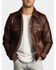 Vintage Style Brown Leather Trucker Jacket Vintage Style Brown Leather Trucker Jacket