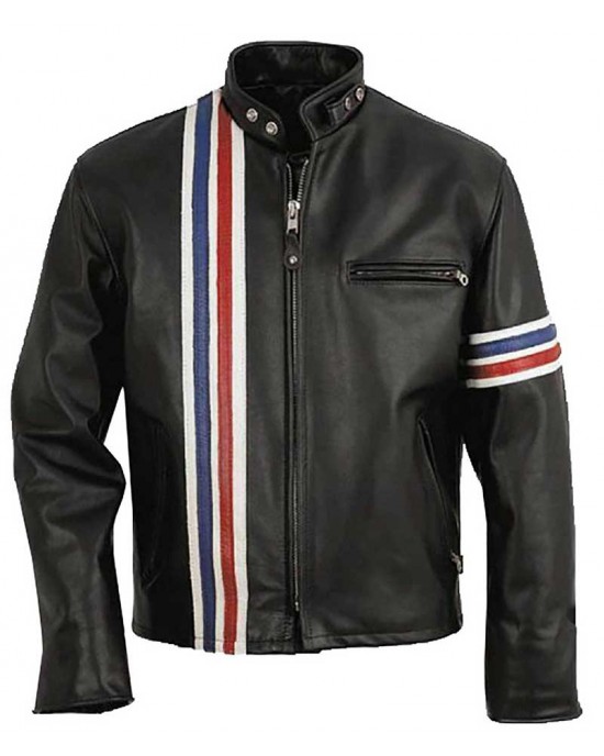 Easy Rider Captain America Peter Fonda Flag Leather Jacket
