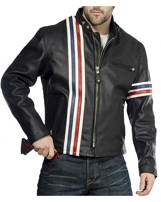 Easy Rider Captain America Peter Fonda Flag Leather Jacket
