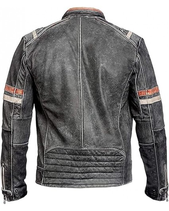 Cafe Racer Vintage Motorcycle Leather Jacket