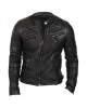 Men Quilted Cafe Racer Black Biker Leather Jacket Men Quilted Cafe Racer Black Biker Leather Jacket