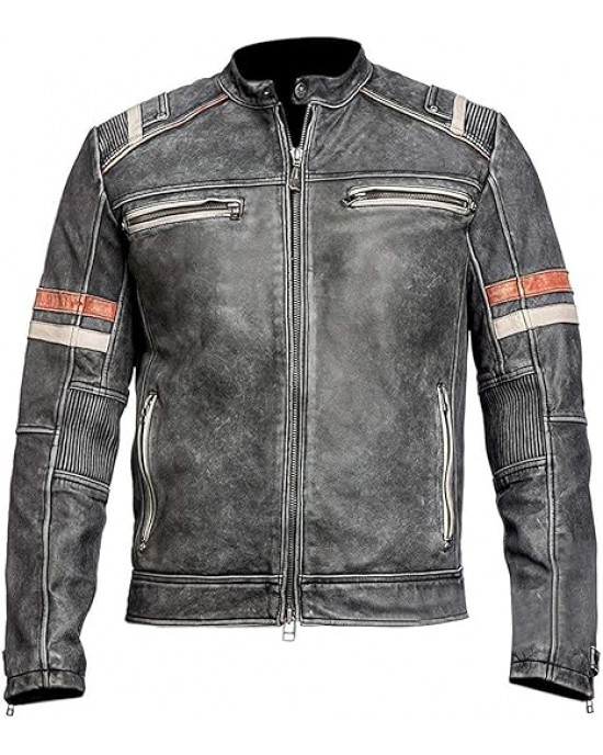 Cafe Racer Vintage Motorcycle Leather Jacket