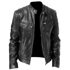 Mens Leather Jacket Bomber