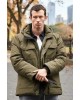 One Night Only Callum Turner Owen Olive Green Hooded Puffer Jacket One Night Only Callum Turner Owen Olive Green Hooded Puffer Jacket