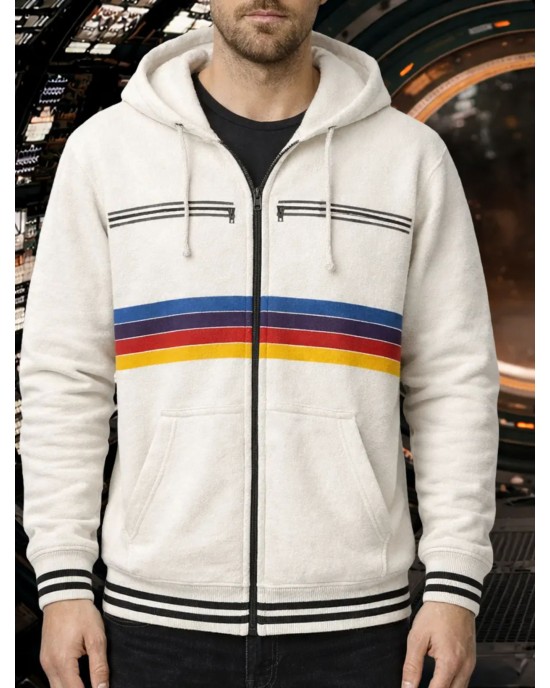 Project Hail Mary Ryan Gosling Rainbow Stripe Zipper Hoodie Project Hail Mary Ryan Gosling Rainbow Stripe Zipper Hoodie