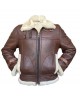 Men Aviator Raf B3 Brown Fur Leather Jacket
