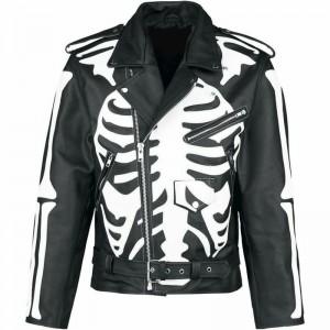 Skeleton Biker Leather Jacket
