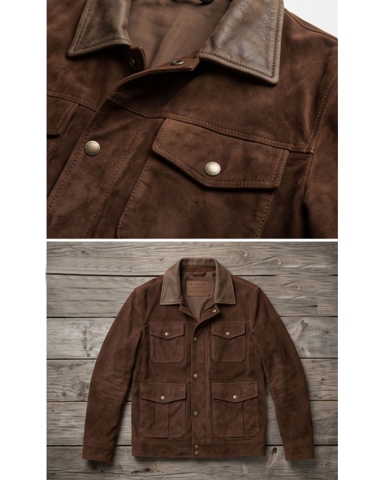 The Mongoose Liam Neeson Brown Suede Leather Jacket The Mongoose Liam Neeson Brown Suede Leather Jacket