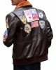 Top Gun Brown Bomber Leather Jacket For Men Top Gun Brown Bomber Leather Jacket For Men