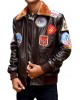 Top Gun Brown Bomber Leather Jacket For Men Top Gun Brown Bomber Leather Jacket For Men