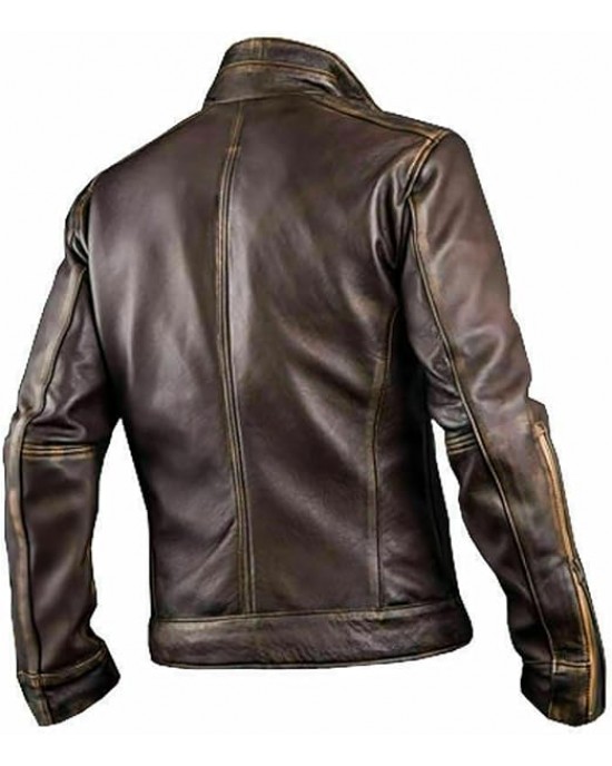 Distressed Leather Bomber Jacket Distressed Leather Bomber Jacket