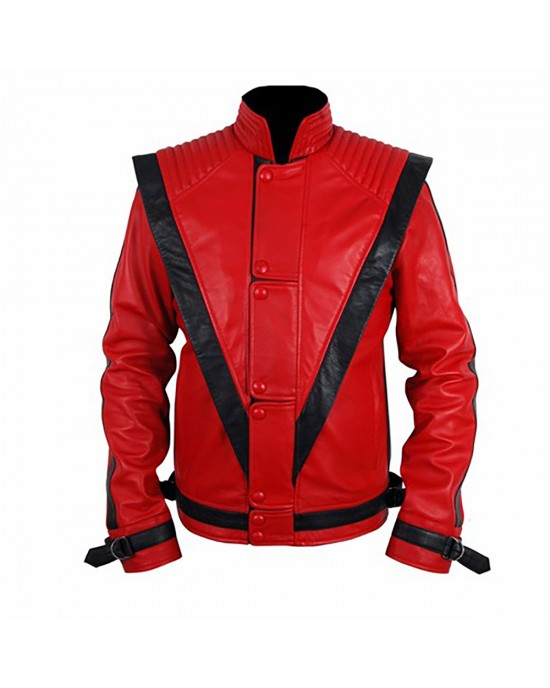 Michael Jackson Thriller Red Leather Jacket