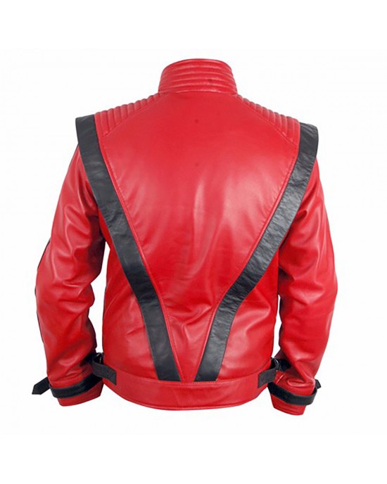 Michael Jackson Thriller Red Leather Jacket