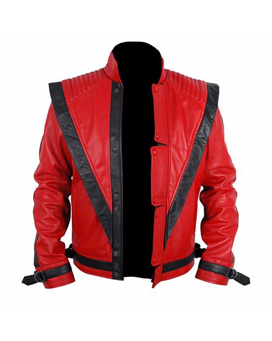 Michael Jackson Thriller Red Leather Jacket