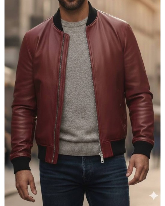 Men’s Premium Red Leather Jacket