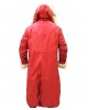 Santa Claus Coat The Christmas Chronicles Red Faux Leather Winter Fur Coat