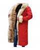 Santa Claus Coat The Christmas Chronicles Red Faux Leather Winter Fur Coat
