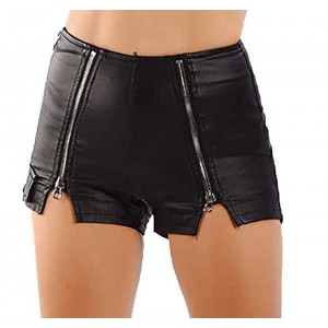 Womens Black Leather Mini Skirts