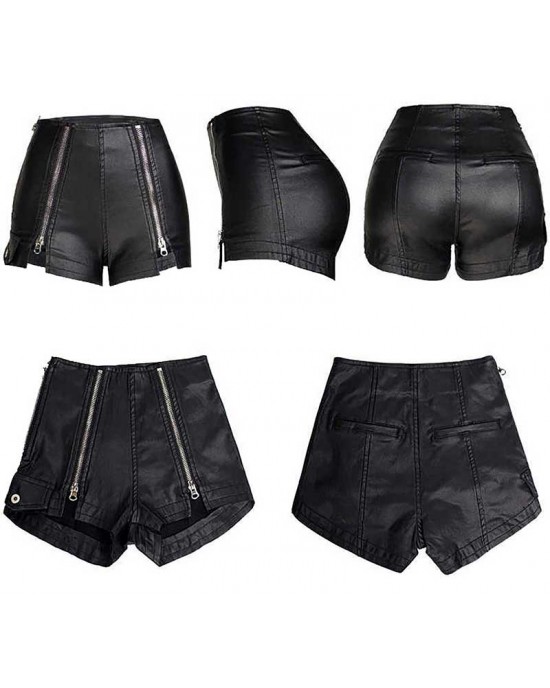 Womens Black Leather Mini Skirts