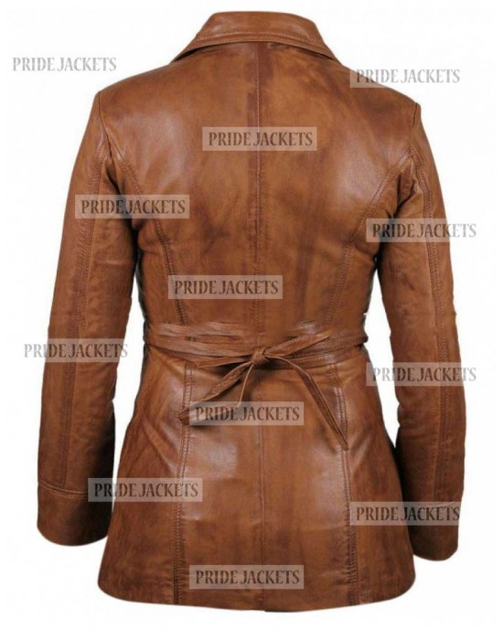 Womens Leather Long Coat