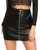 Ladies Zipper Party High Waist Black Genuine Leather Mini Skirts