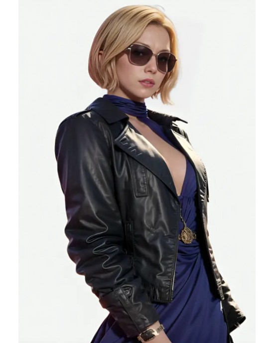 Tekken 8 Nina Williams Black Leather Jacket Tekken 8 Nina Williams Black Leather Jacket