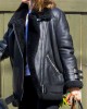 No Time To Die Ana De Armas Shearling Leahter Jacket Women No Time To Die Ana De Armas Shearling Leahter Jacket Women