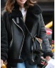No Time To Die Ana De Armas Shearling Leahter Jacket Women No Time To Die Ana De Armas Shearling Leahter Jacket Women