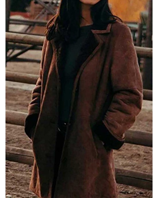 Yellowstone TV Series Monica Dutton Brown Coat
