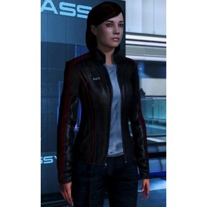 Womens Black Mass Effect N7 Leather Jacket
