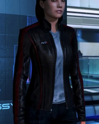 Womens Black Mass Effect N7 Leather Jacket