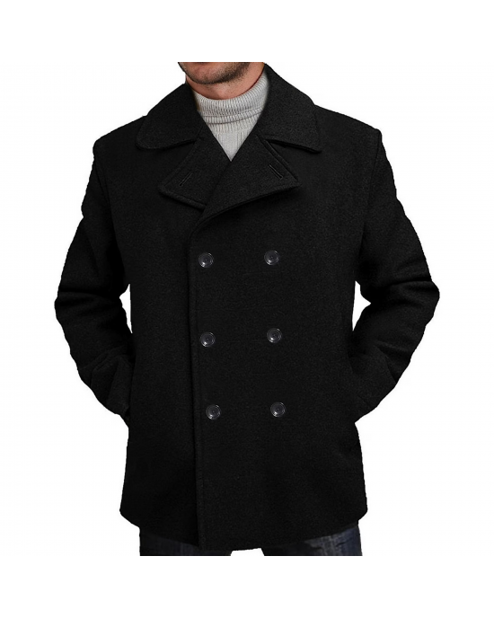 Shelter Jason Statham Mason Black Wool Coat Jacket Shelter Jason Statham Mason Black Wool Coat Jacket